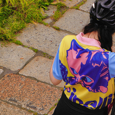FOOTBALL JERSEY SHANA SADEGHI RAY KITTEN YELLOW & BLUE