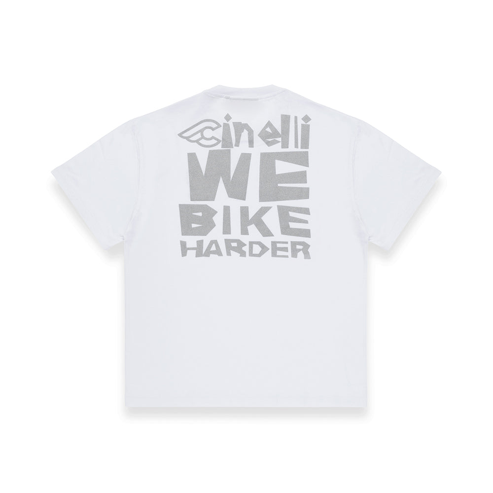 T-SHIRT WE BIKE HARDER WHITE