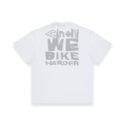 T-SHIRT WE BIKE HARDER WHITE