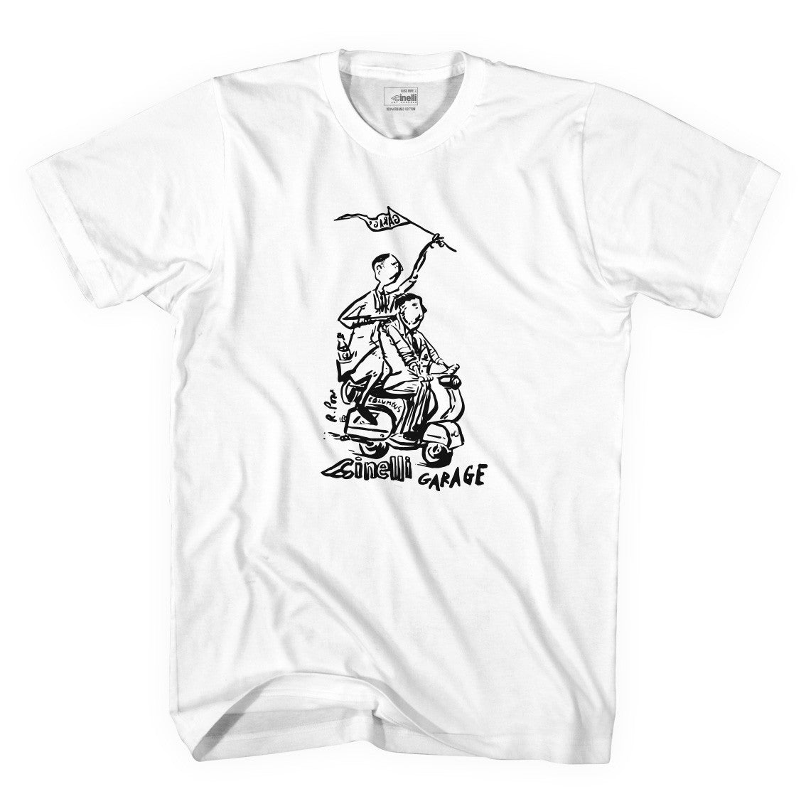 RUSS POPE 'GARAGE' WHITE T-SHIRT, T-Shirt, IMG.1