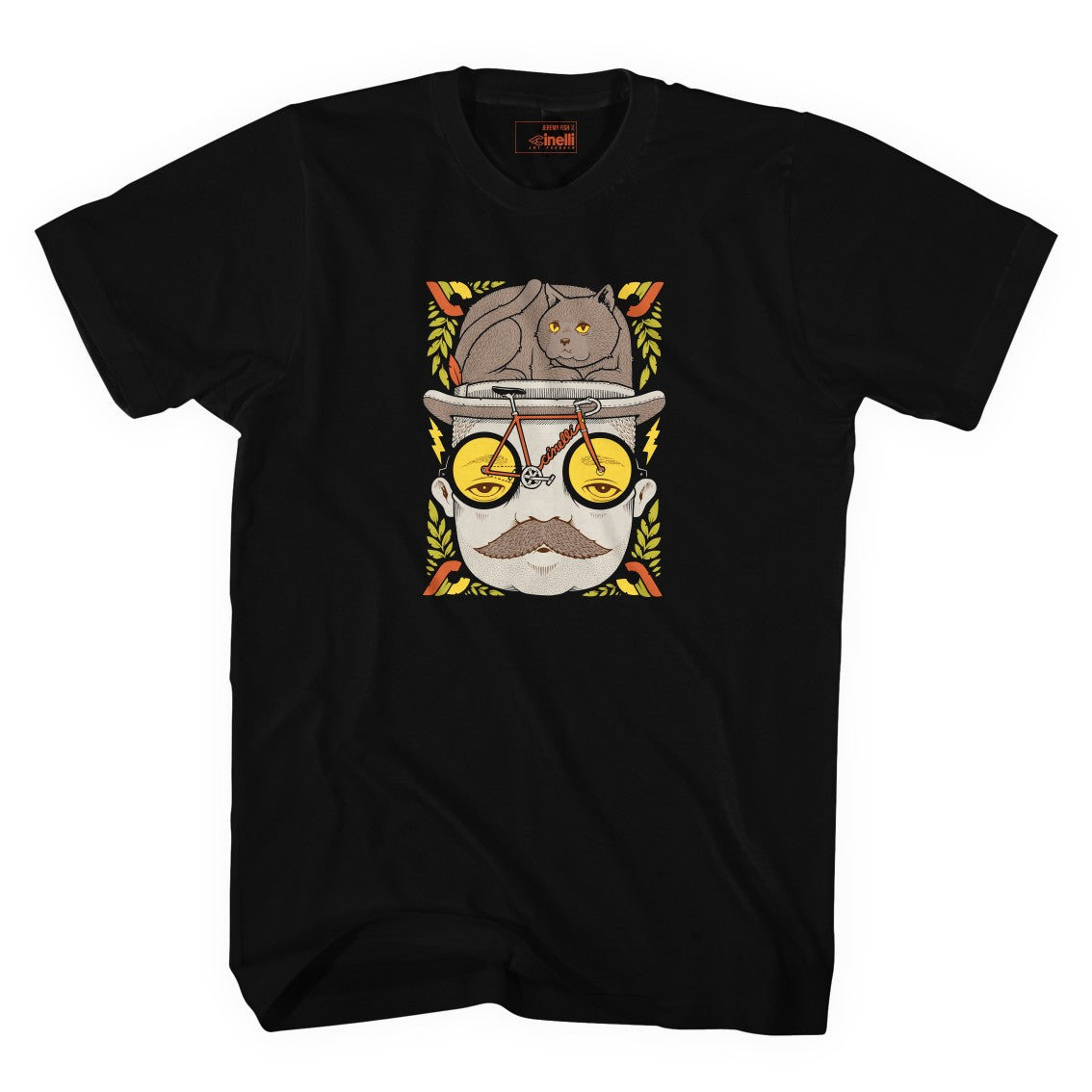 JEREMY FISH 'MR CAT HAT' BLACK T-SHIRT, T-Shirt, IMG.1