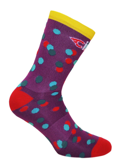 CALEIDO DOTS PURPLE SOCKS, Socks, IMG.1